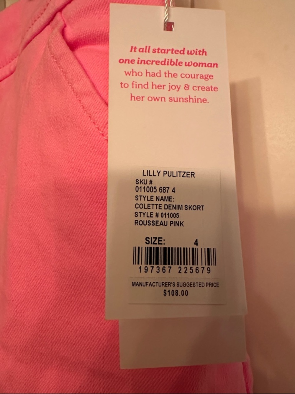 Lilly Pulitzer Pink Denim Mini Skort - Picture 4 of 5
